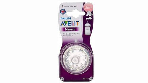 Philips Avent Natural Nipple for Bottle 3m+ 3 Holes SCF043/27 2pcs