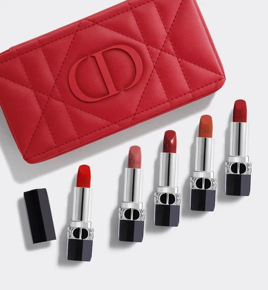 Christian Dior Rouge A Levres Lipstick Set 999 Velvet+772 Matte+760 Velvet+840 Velvet+869 Satin+Bag - Krazy Mall