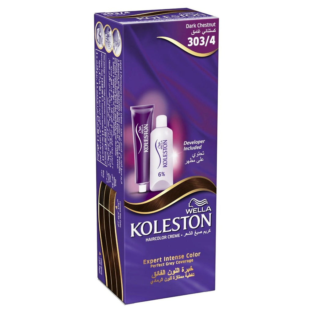 Wella Koleston Hair Color Cream 303/4 Dark Chestnut 