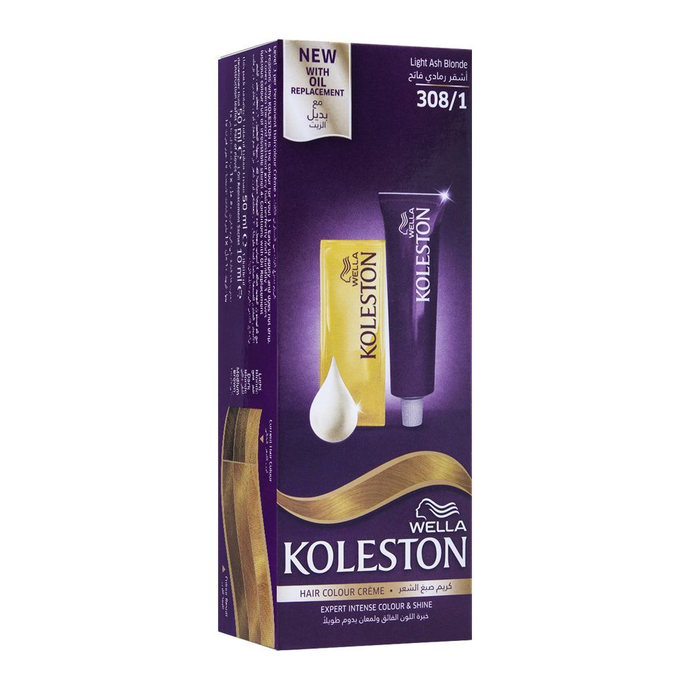 Wella koleston Hair Color Cream Single 308/1 Light Ash Blonde 