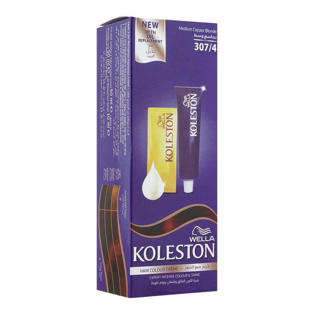 Wella Koleston Hair Colour Cream 307/4 Medium Copper Blonde 