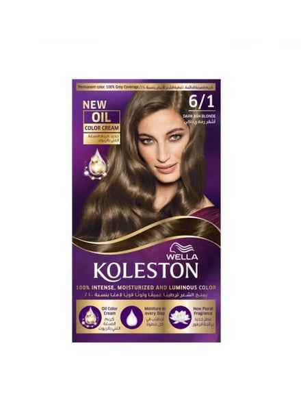 Wella Koleston Hair Cream Color Kit 6/1 Dark Ash Brown 